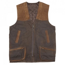 Gilet de chasse en cuir avec carnier