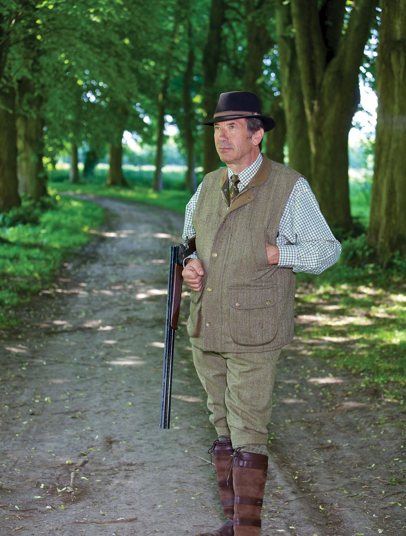 Gilet de chasse en tweed