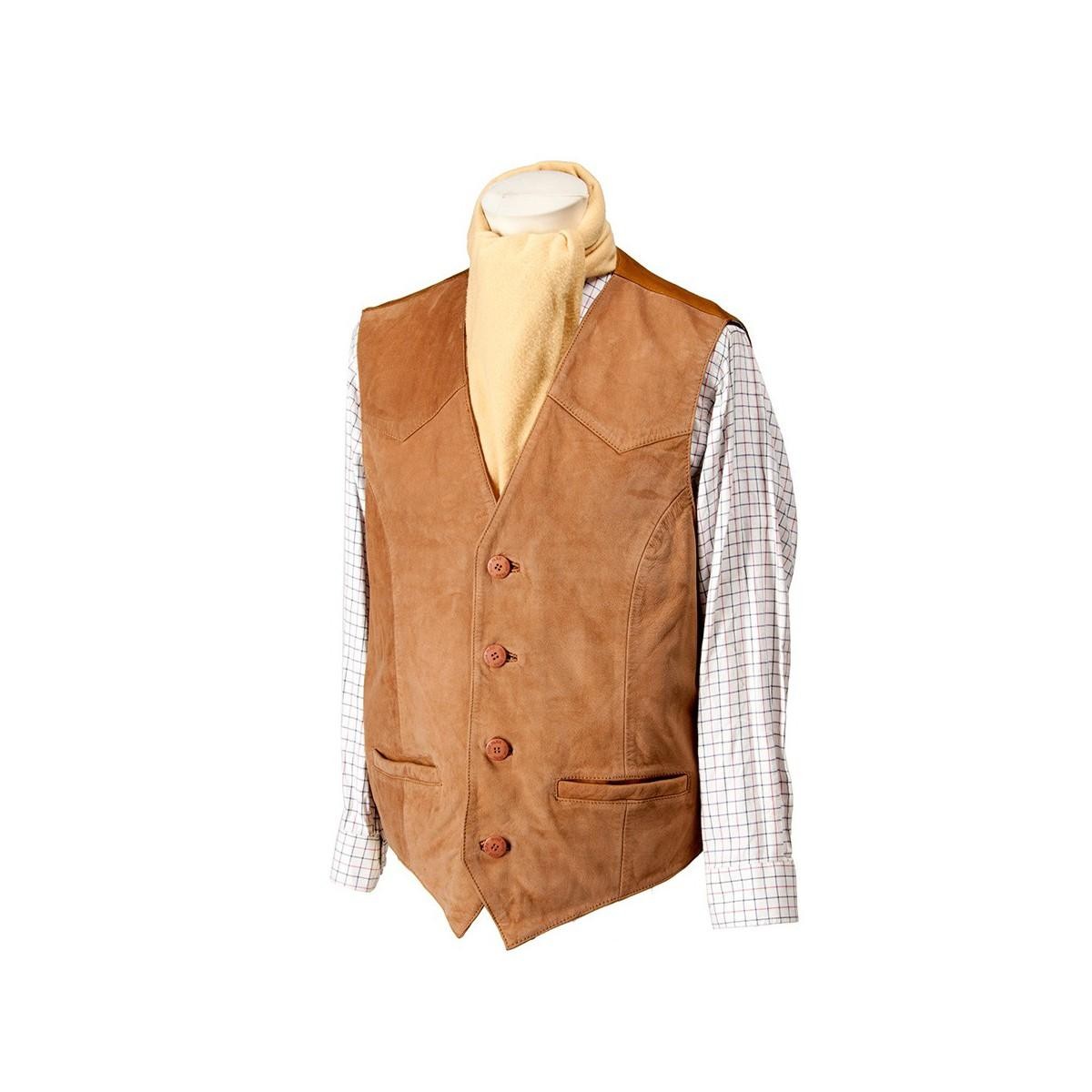 Gilet de chasse en cuir nubuke