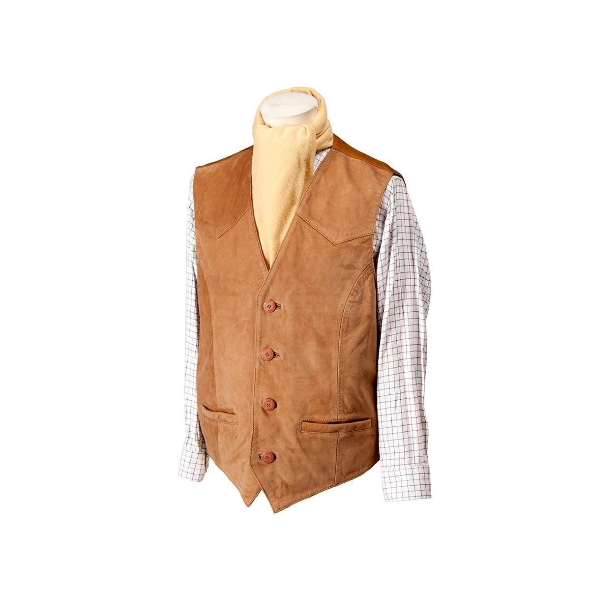 gilet chasse cuir homme